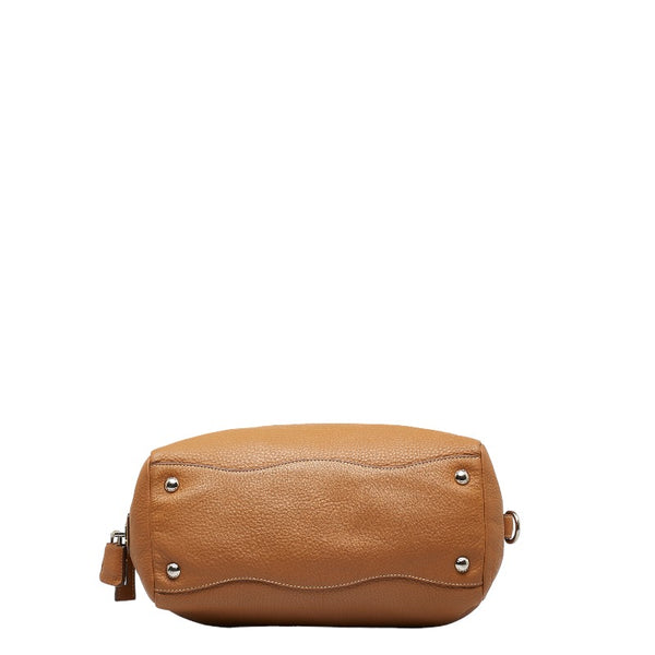プラダ ボストンバッグ ミニボストンバッグ ハンドバッグ ブラウン レザー レディース PRADA 【中古】