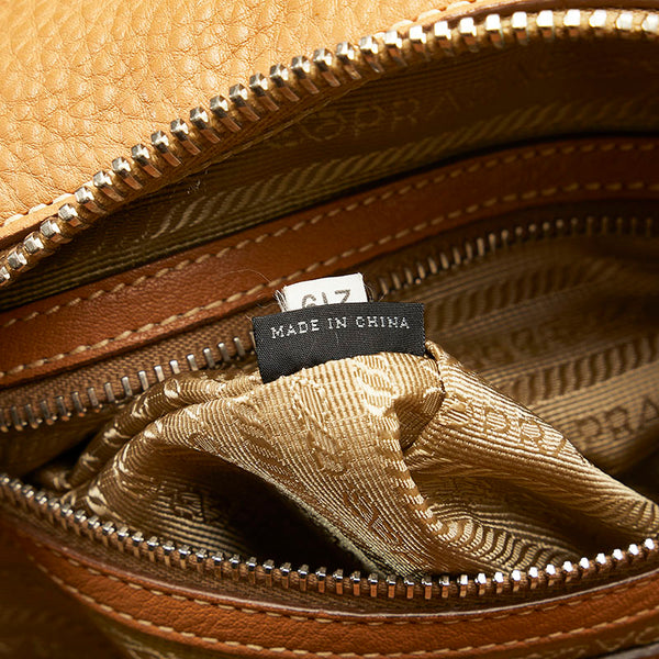 プラダ ボストンバッグ ミニボストンバッグ ハンドバッグ ブラウン レザー レディース PRADA 【中古】