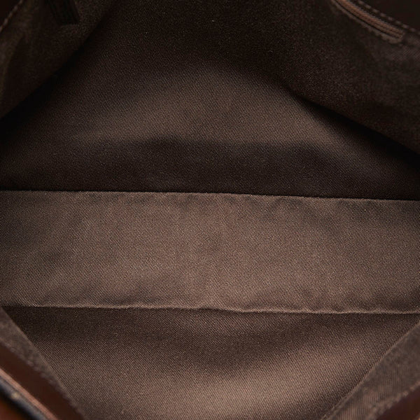 グッチ GGキャンバス シルバー金具 ハンドバッグ トートバッグ 73983 ブラウン キャンバス レザー レディース GUCCI 【中古】