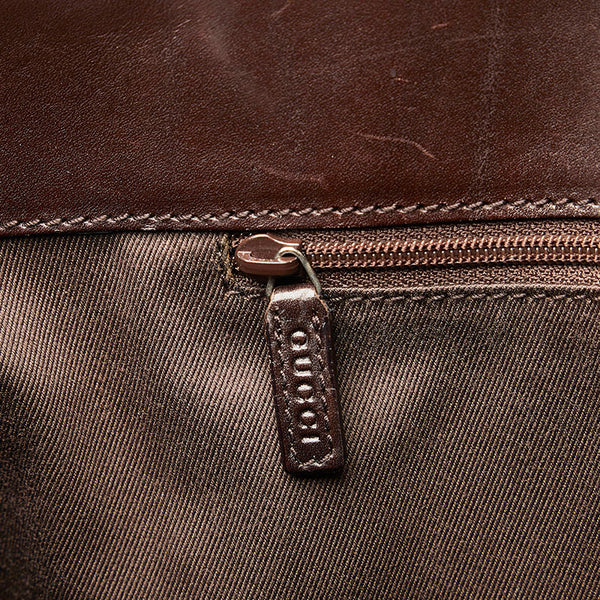 グッチ GGキャンバス シルバー金具 ハンドバッグ トートバッグ 73983 ブラウン キャンバス レザー レディース GUCCI 【中古】