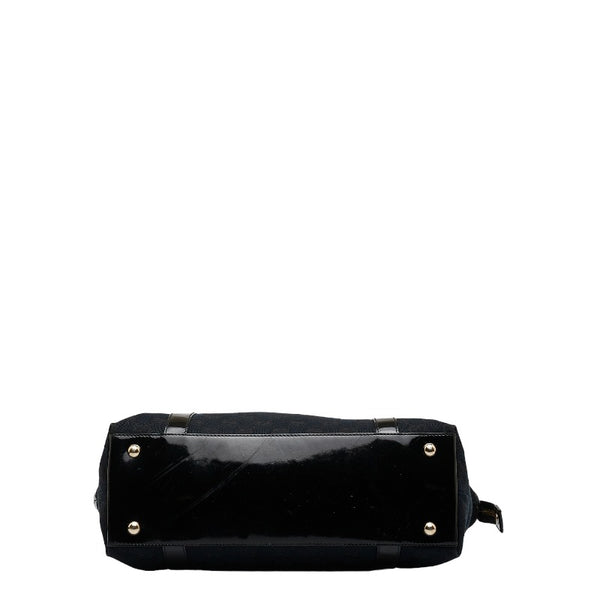 グッチ GGキャンバス アビー ハンドバッグ トートバッグ 141470 ブラック キャンバス パテントレザー レディース GUCCI 【中古】