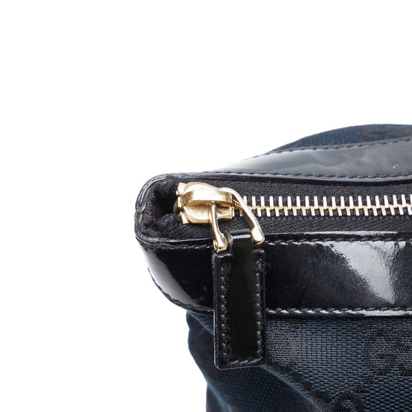 グッチ GGキャンバス アビー ハンドバッグ トートバッグ 141470 ブラック キャンバス パテントレザー レディース GUCCI 【中古】