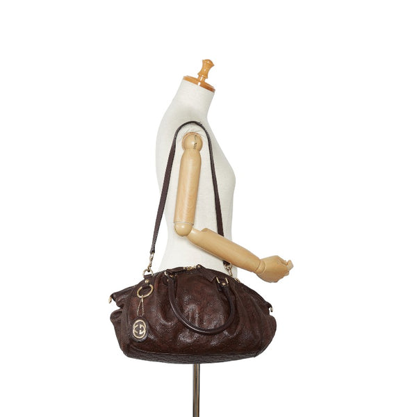 グッチ グッチシマ スーキー ハンドバッグ ショルダーバッグ ２WAY 223974 ブラウン レザー レディース GUCCI 【中古】