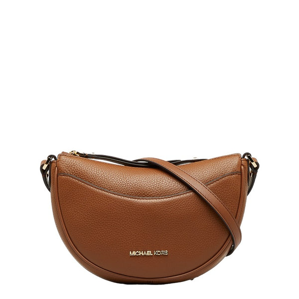 マイケルコース ドーバー スモール ハーフムーン 斜め掛け ショルダーバッグ 35R3G4DC5L ブラウン レザー レディース Michael Kors 【中古】