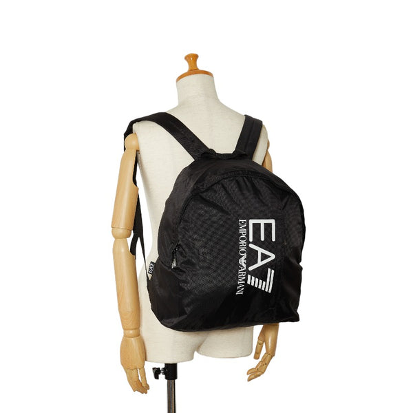 エンポリオ アルマーニ EA7 ロゴ リュック バックパック 275667 ブラック ナイロン レディース Emporio Armani 【中古】