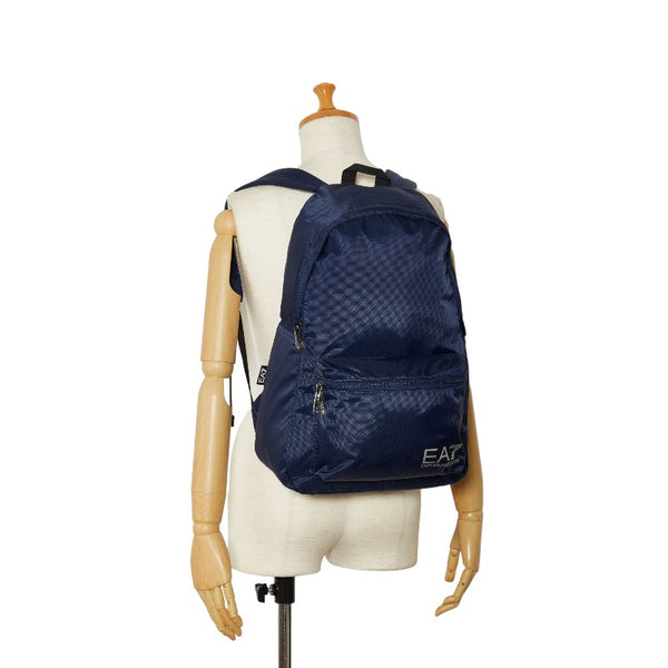 エンポリオ アルマーニ EA7 リュック バックパック 275659 CC731 ネイビー シルバー ナイロン メンズ Emporio Armani 【中古】