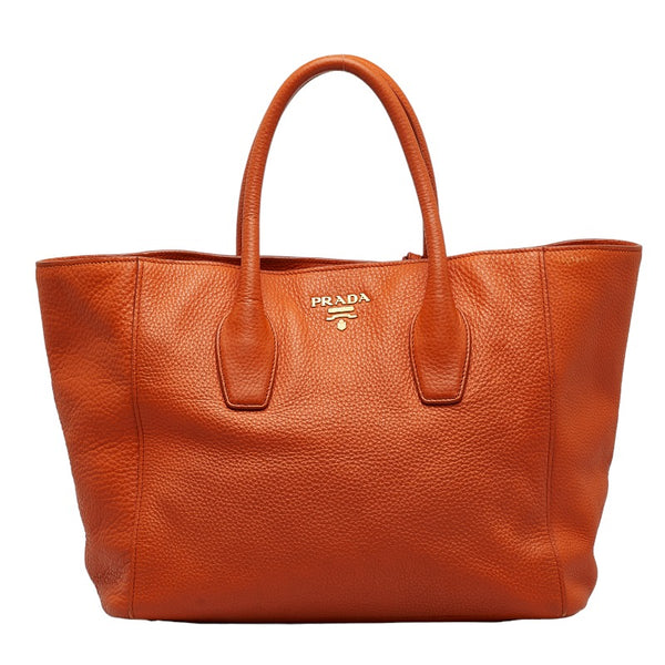 プラダ ヴィッテロ ダイノ ゴールド金具 ハンドバッグ ショルダーバッグ 2WAY BN2694 オレンジ レザー レディース PRADA 【中古】
