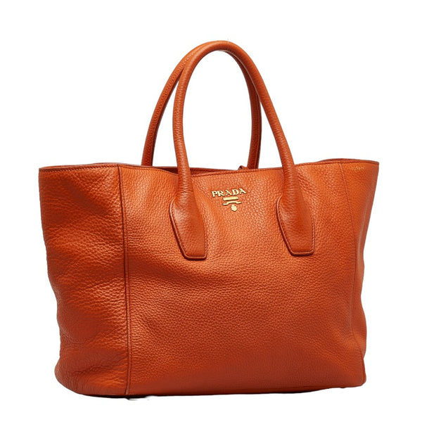 プラダ ヴィッテロ ダイノ ゴールド金具 ハンドバッグ ショルダーバッグ 2WAY BN2694 オレンジ レザー レディース PRADA 【中古】