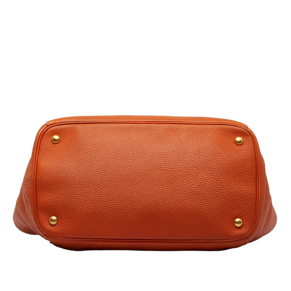 プラダ ヴィッテロ ダイノ ゴールド金具 ハンドバッグ ショルダーバッグ 2WAY BN2694 オレンジ レザー レディース PRADA 【中古】