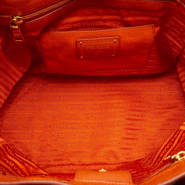 プラダ ヴィッテロ ダイノ ゴールド金具 ハンドバッグ ショルダーバッグ 2WAY BN2694 オレンジ レザー レディース PRADA 【中古】