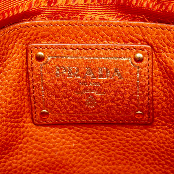プラダ ヴィッテロ ダイノ ゴールド金具 ハンドバッグ ショルダーバッグ 2WAY BN2694 オレンジ レザー レディース PRADA 【中古】