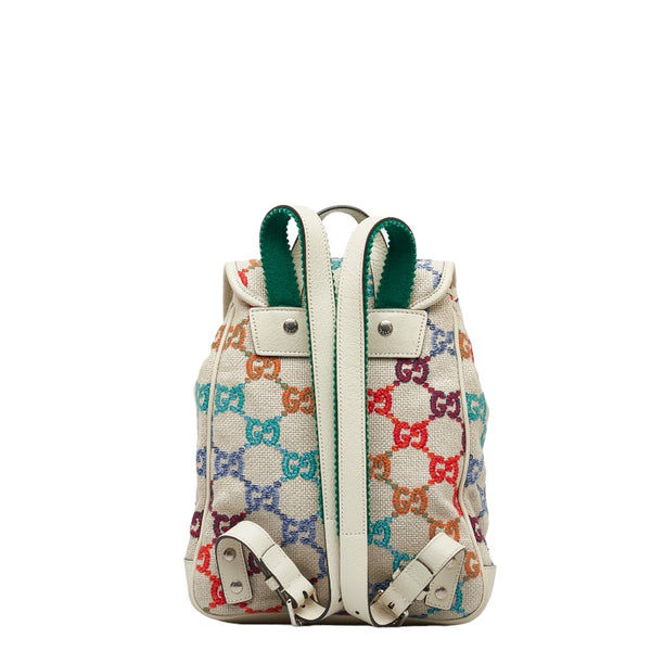 グッチ GG チルドレンズ リュック バックパック 630818 ベージュ マルチカラー ウール レザー メンズ GUCCI 【中古】