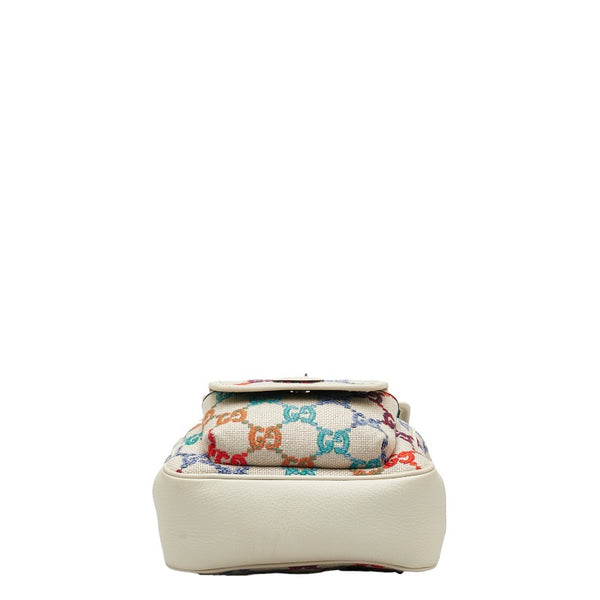 グッチ GG チルドレンズ リュック バックパック 630818 ベージュ マルチカラー ウール レザー メンズ GUCCI 【中古】