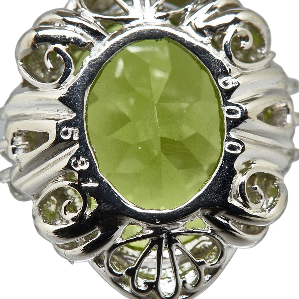 Pt900 プラチナ Pt850 プラチナ ペリドット5.31ct ダイヤ0.09ct ネックレス レディース 【中古】