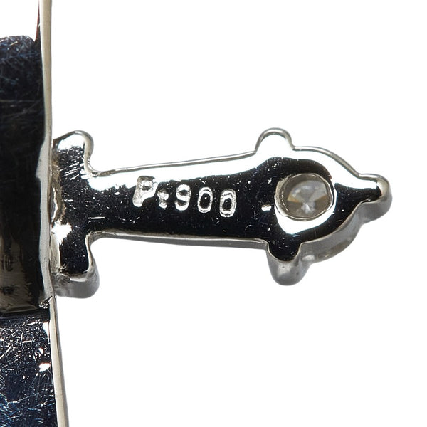 Pt900 プラチナ Pt850 プラチナ ダイヤ0.10ct クロス 十字架 ネックレス レディース 【中古】