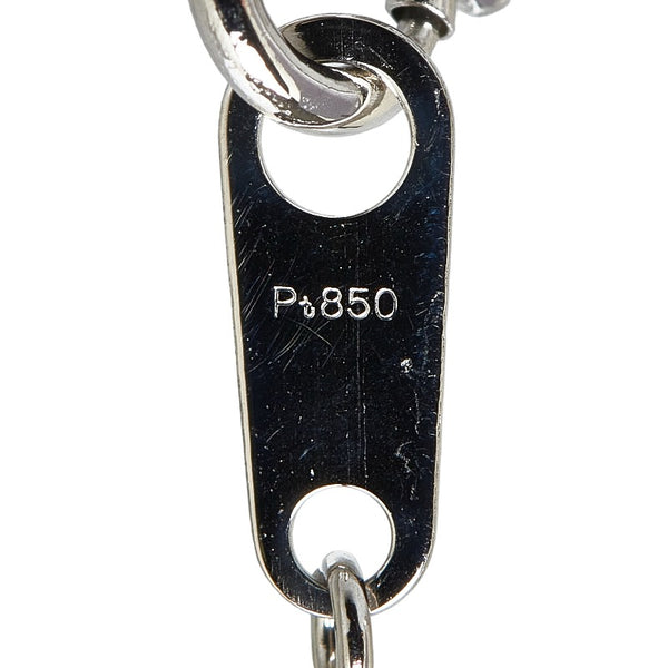 Pt900 プラチナ Pt850 プラチナ ダイヤ0.10ct クロス 十字架 ネックレス レディース 【中古】