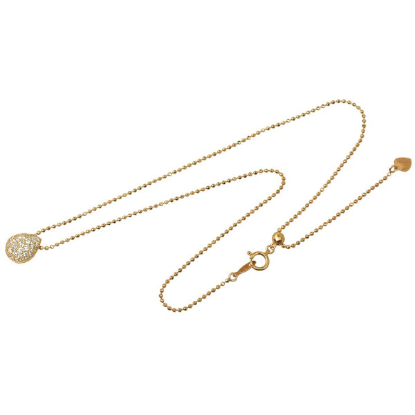 ゴールド K18YG イエローゴールド ダイヤ1.03ct パヴェ ドロップ ネックレス レディース 【中古】