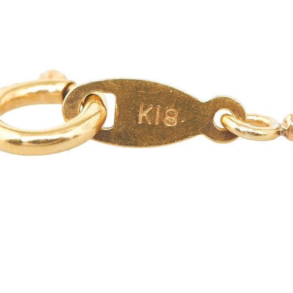 ゴールド K18YG イエローゴールド ダイヤ1.03ct パヴェ ドロップ ネックレス レディース 【中古】