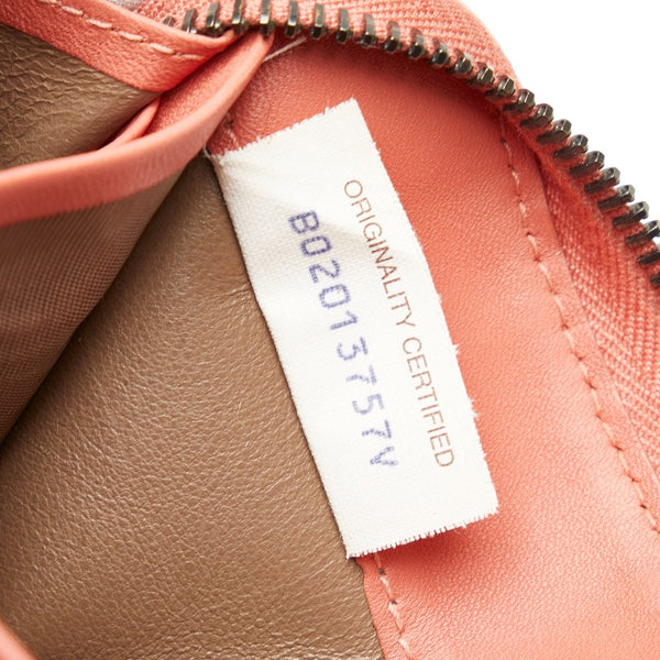 ボッテガヴェネタ イントレチャート ラウンドファスナー 長財布 ピンク レザー レディース BOTTEGAVENETA 【中古】
