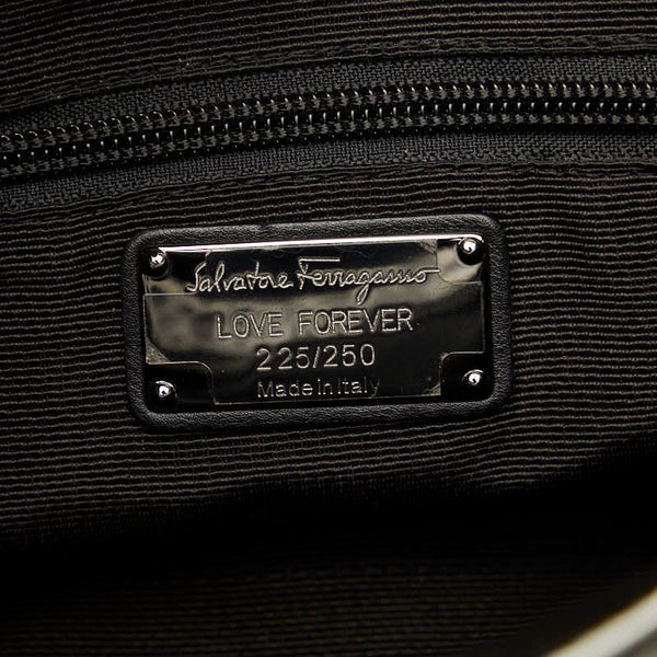 サルヴァトーレフェラガモ マリッサ 草間彌生コラボ ハンドバッグ AB-21A439 ブラック ホワイト レザー レディース Salvatore Ferragamo 【中古】