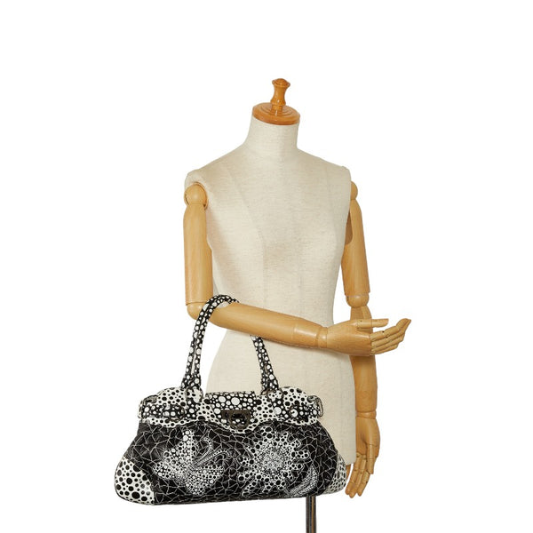 サルヴァトーレフェラガモ マリッサ 草間彌生コラボ ハンドバッグ AB-21A439 ブラック ホワイト レザー レディース Salvatore Ferragamo 【中古】