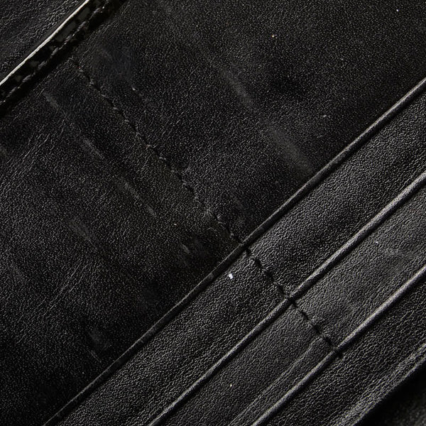 バーバリー ノバチェック 長財布 ベージュ ブラック エナメル PVC レディース BURBERRY 【中古】
