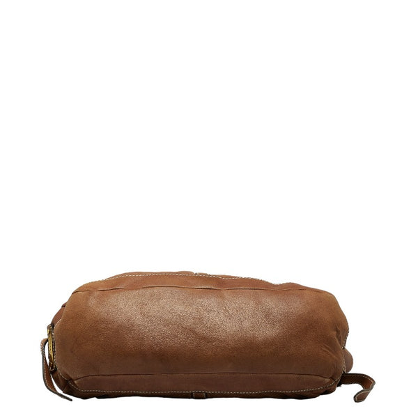 バーバリー ノバチェック ハンドバッグ ショルダーバッグ 2WAY ブラウン レザー レディース BURBERRY 【中古】