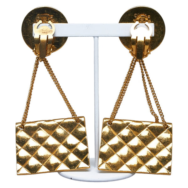 シャネル ヴィンテージ ココマーク マトラッセ チェーンバッグモチーフ イヤリング ゴールド メッキ レディース CHANEL 【中古】
