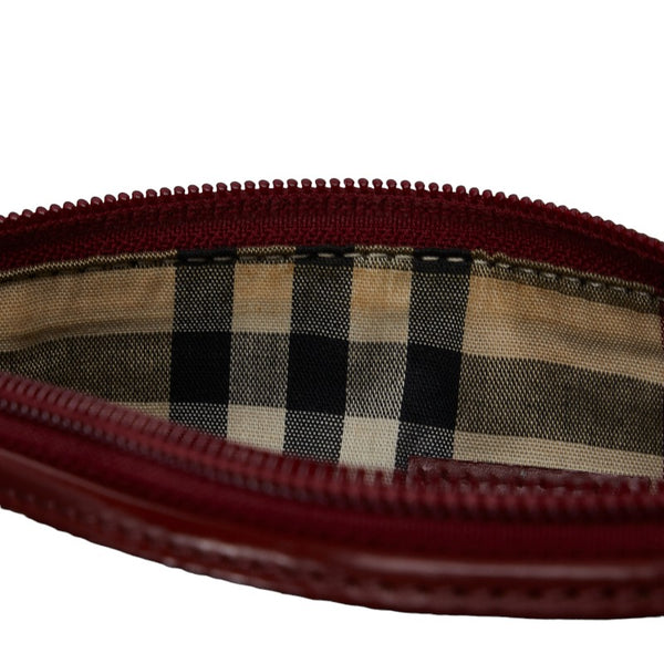 バーバリー ノバチェック ボーダー ハンドバッグ ブルー レッド デニム レディース BURBERRY 【中古】