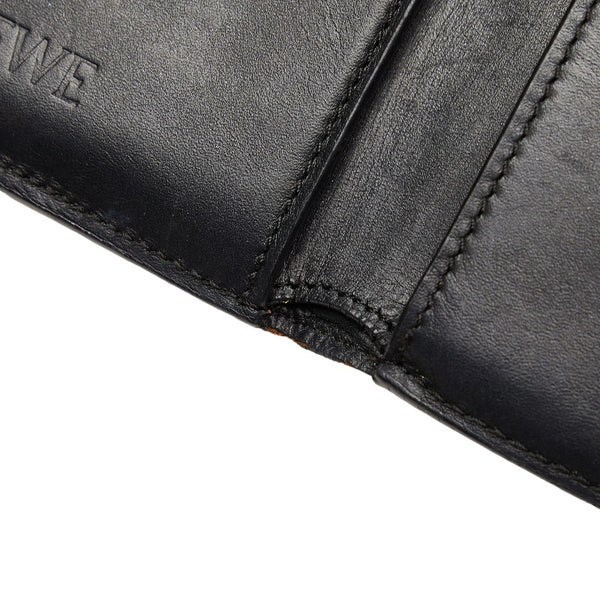 ロエベ アナグラム ウォレット 三つ折り財布 ブラウン マルチカラー レザー レディース LOEWE 【中古】