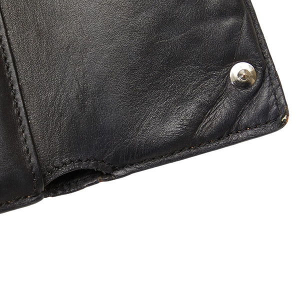 ロエベ アナグラム ウォレット 三つ折り財布 ブラウン マルチカラー レザー レディース LOEWE 【中古】