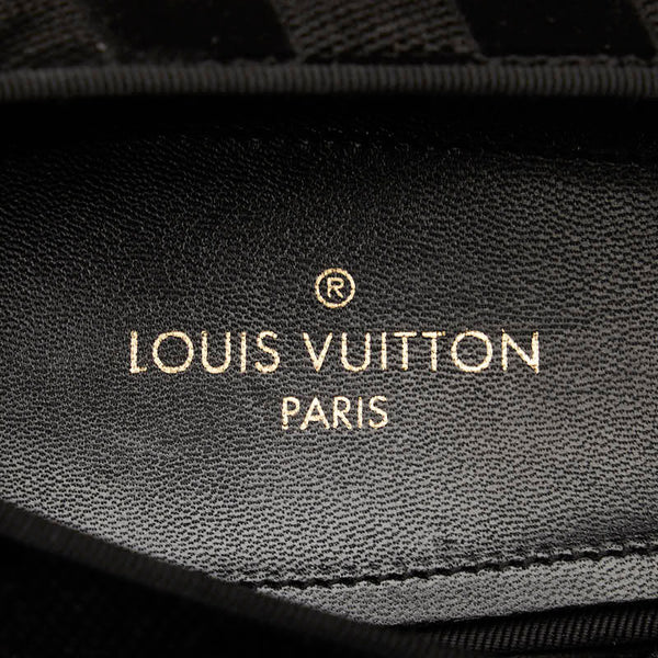 ルイ ヴィトン オートゥイユ ライン ローファー ブラック ベロア レザー レディース LOUIS VUITTON 【中古】