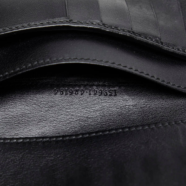 グッチ GGキャンバス 長財布 159641 ブラック キャンバス レザー レディース GUCCI 【中古】