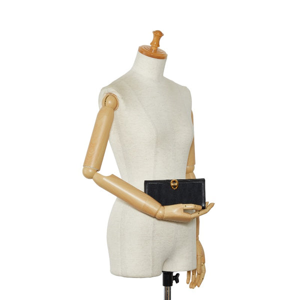 グッチ GGキャンバス 長財布 159641 ブラック キャンバス レザー レディース GUCCI 【中古】