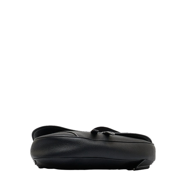 ディオール × PETER DOIG ピーター ドイグ サドルバッグ ボディバッグ ウエストバッグ ブラック レザー レディース Dior 【中古】
