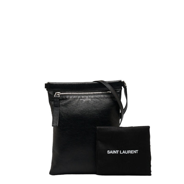 サンローラン 斜め掛け ショルダーバッグ サコッシュ 581697 ブラック レザー レディース SAINT LAURENT 【中古】