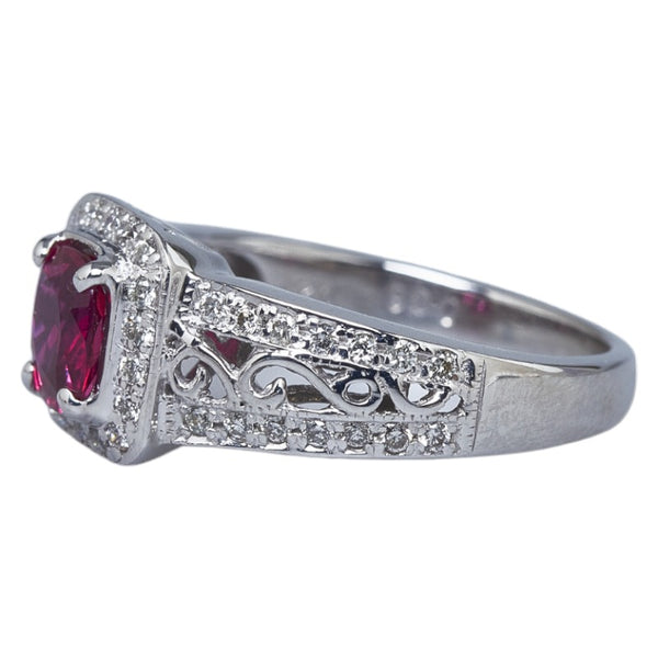Pt900 プラチナ ルビー0.86ct ダイヤ0.28ct 三越 リング 指輪 レディース 10号 【中古】