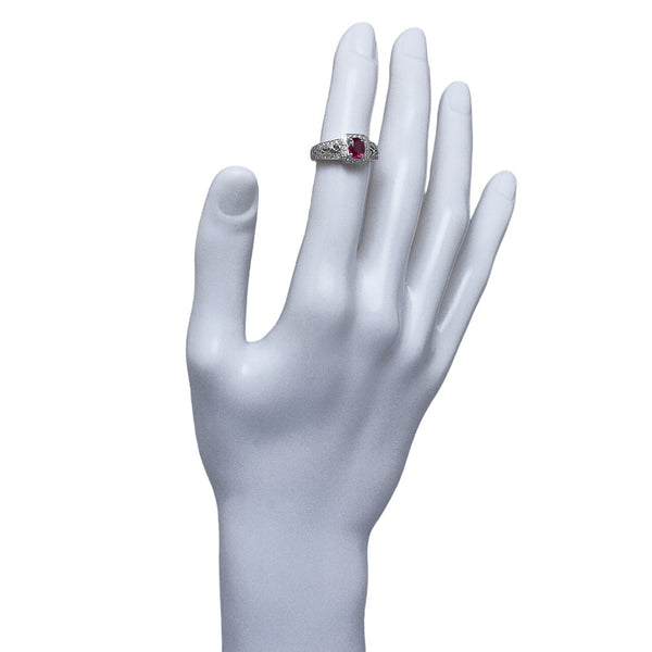 Pt900 プラチナ ルビー0.86ct ダイヤ0.28ct 三越 リング 指輪 レディース 10号 【中古】