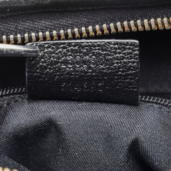 グッチ GGキャンバス ワンショルダー 130738 ブラック キャンバス レザー レディース GUCCI 【中古】