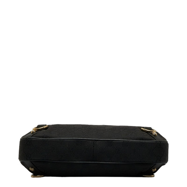 グッチ GGキャンバス ワンショルダー 130738 ブラック キャンバス レザー レディース GUCCI 【中古】