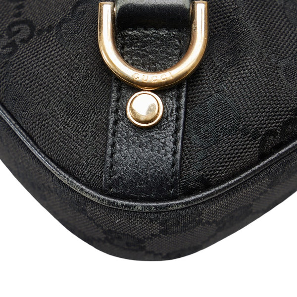 グッチ GGキャンバス ワンショルダー 130738 ブラック キャンバス レザー レディース GUCCI 【中古】