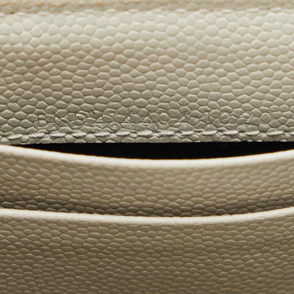 サンローラン モノグラム YSL カードケース 名刺入れ ホワイト レザー レディース SAINT LAURENT 【中古】