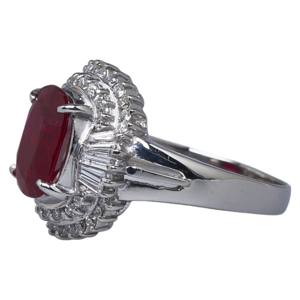 Pt900 プラチナ ルビー2.06ct ダイヤ0.46ct リング 指輪 レディース 11号 【中古】