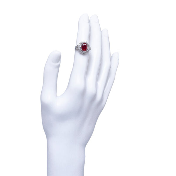 Pt900 プラチナ ルビー2.06ct ダイヤ0.46ct リング 指輪 レディース 11号 【中古】