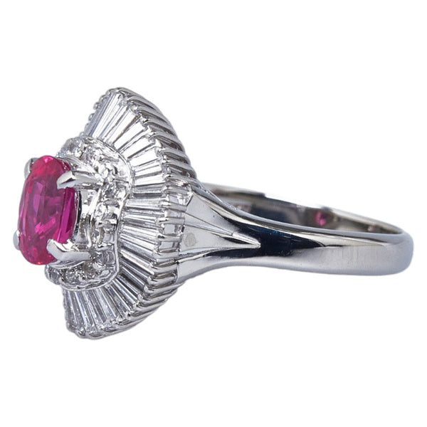 Pt900 プラチナ ルビー1.08 ダイヤ0.89ct リング 指輪 レディース 12号 【中古】