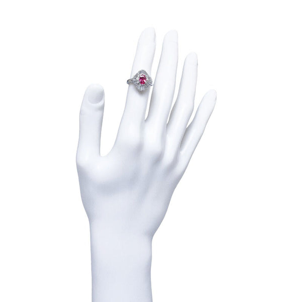 Pt900 プラチナ ルビー1.08 ダイヤ0.89ct リング 指輪 レディース 12号 【中古】