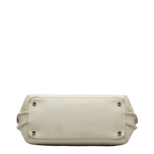 コーチ パンチング ハンドバッグ ショルダーバッグ 2WAY ホワイト ブルー レザー レディース COACH 【中古】