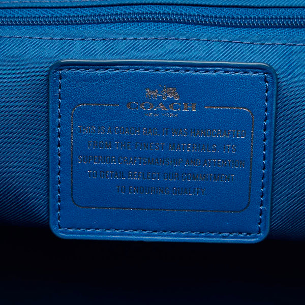 コーチ パンチング ハンドバッグ ショルダーバッグ 2WAY ホワイト ブルー レザー レディース COACH 【中古】