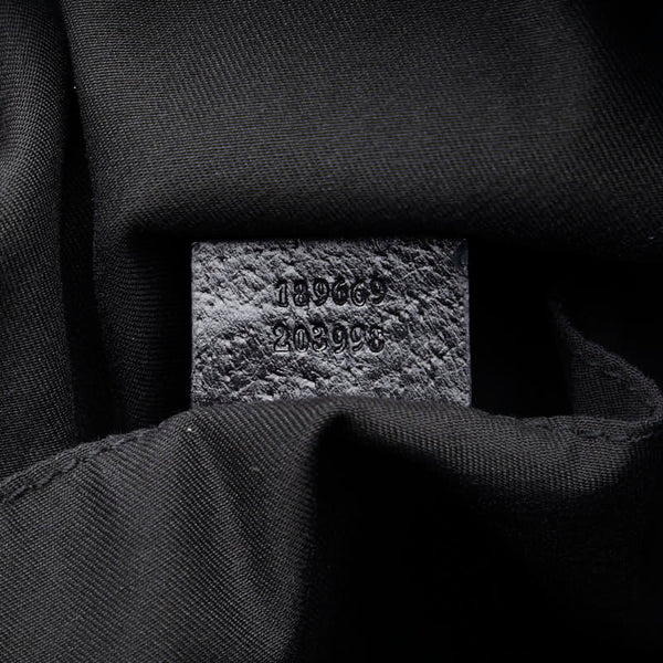 グッチ GGキャンバス トートバッグ 189669 ブラック キャンバス レザー レディース GUCCI 【中古】