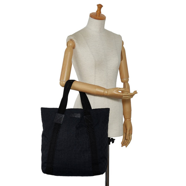 グッチ GGキャンバス トートバッグ 189669 ブラック キャンバス レザー レディース GUCCI 【中古】